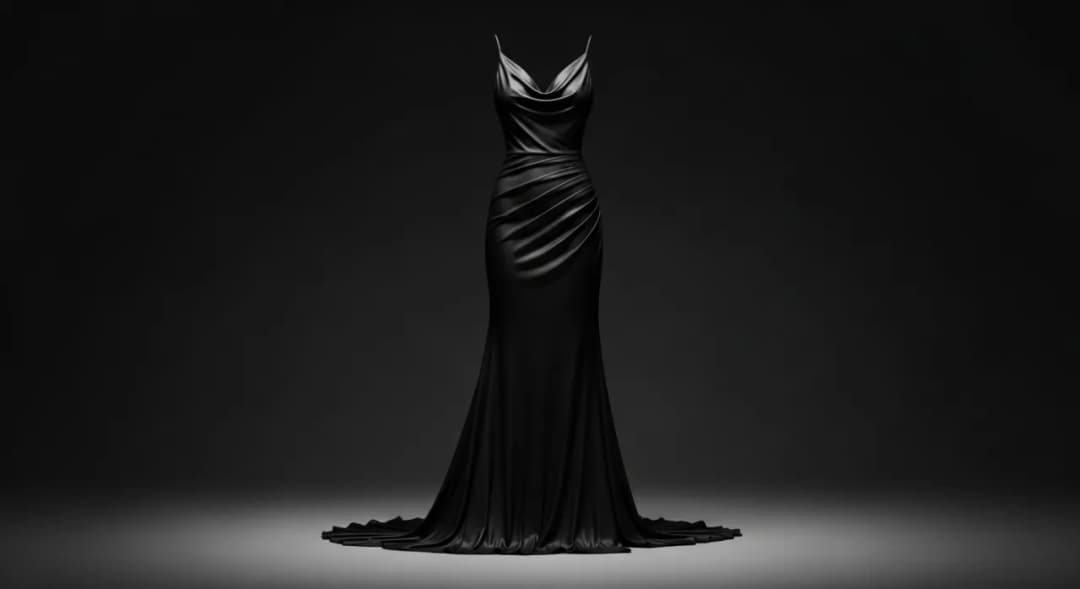 Elegancka długa czarna sukienka na każdą wyjątkową okazję